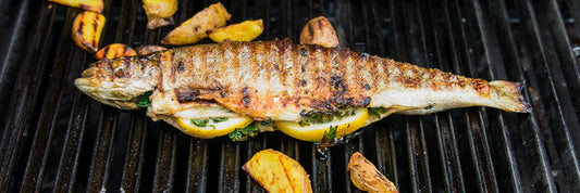 Grillad öring med vitlök och persilja