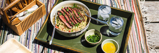 Biff och quinoasallad