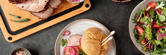 Karré på rotisserie med äppel- och senapsglaze