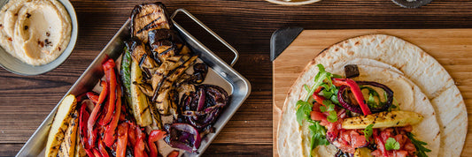 Tortillabröd med grillade grönsaker