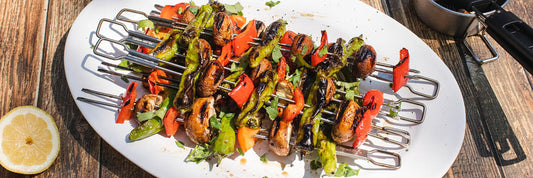 Kushiyaki med paprika och svamp