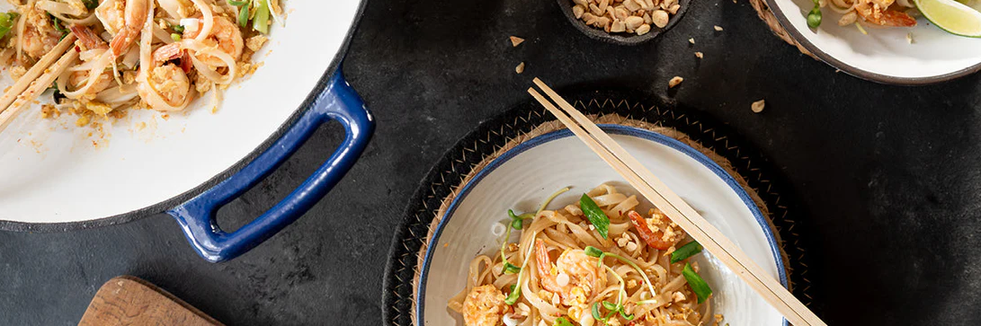 Pad Thai mit Garnelen