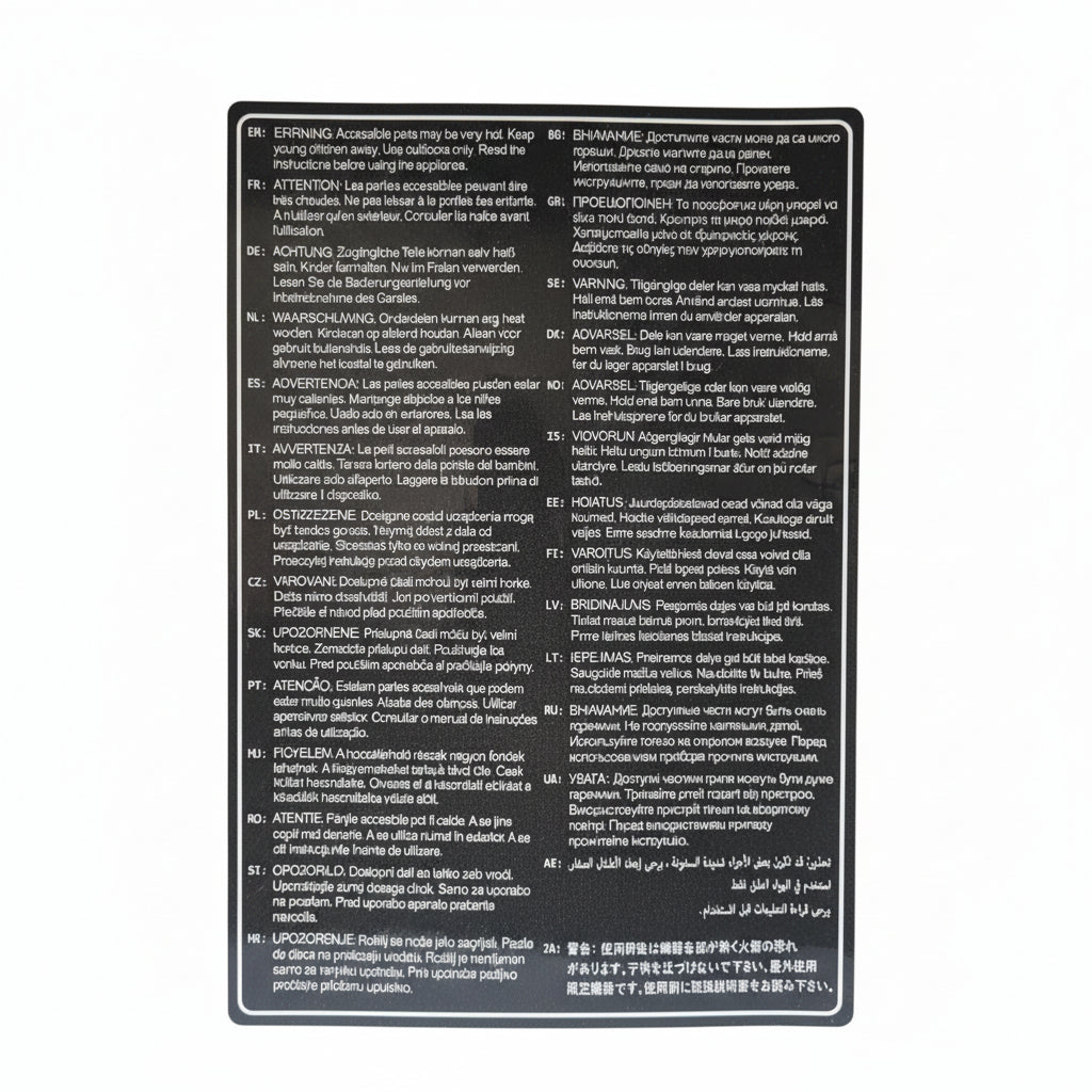 LABEL MULTIPLE LANGUAGE EUROPE