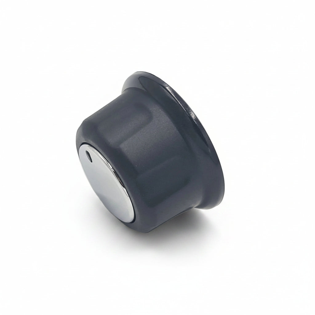 KNOB LRG BLK RESIN W/INSERT
